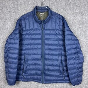 Solaris Jacket Mens XL Blue Natural Down Puffer Full Zip Packable Coat